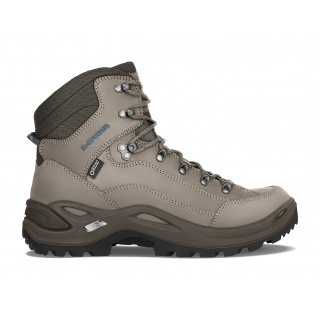 Lowa Hiking Boots Renegade MID GTX (All-Terrain, Nubuck leather, waterproof) stone brown/blue Women